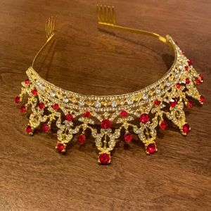 Sparkly red and gold tiara